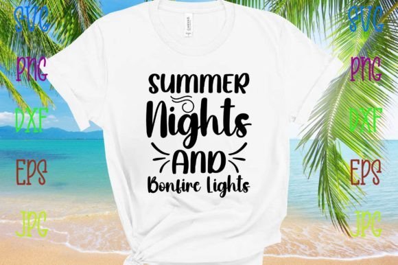 Summer Nights and Bonfire Lights Illustration Designs de T-shirts Par Mega