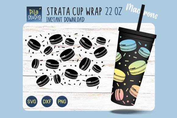 Sweet Macaron Strata Wrap 22 Oz SVG PNG Graphic Illustrations By Pila Studio
