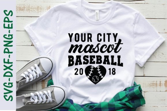 Your City Mascot Baseball 20/18 Svg Gráfico Diseños de Camisetas Por Svg Design Hub