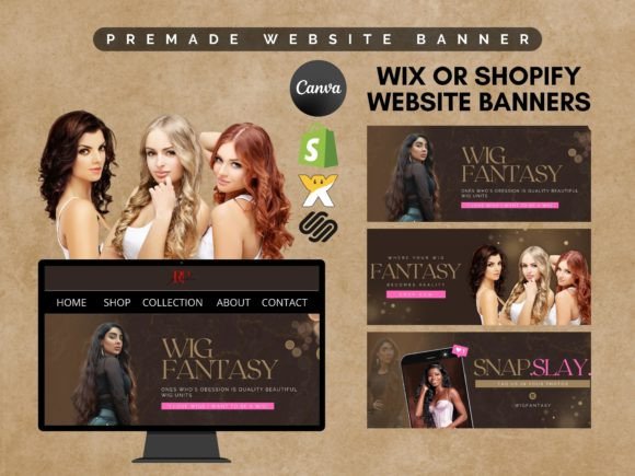 Hair Wig Shopify Premade Website Banner Graphic Websites By graphicriverart