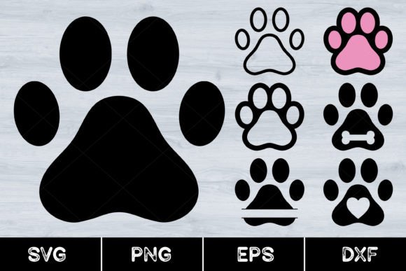 Paw Print Dog, Paw Monogram, Dog Mom Svg Graphic Illustrations By AnuchaSVG