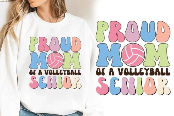 Proud Mom of a Volleyball Senior T Shirt Grafik T-shirt Designs Von almamun2248