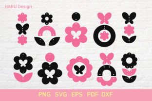 Flower Earring Illustration Artisanat Par HARUdesign