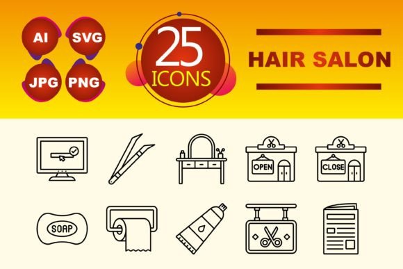 Hair Salon Graphic Icons By circlontech