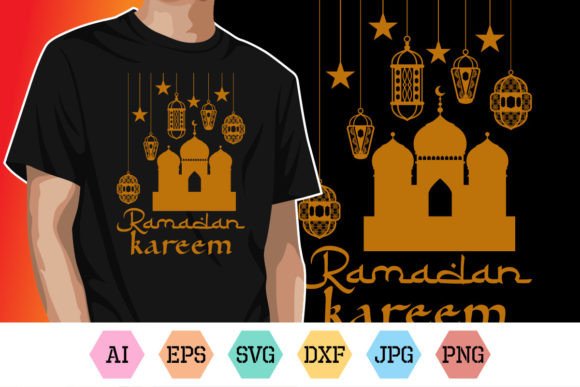 Ramadan Kareem Typography SVG T-Shirt Grafica Design di T-shirt Di CreativeSVGZone