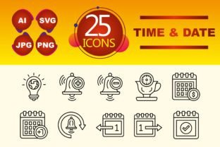 Time and Date Graphic Icons By circlontech