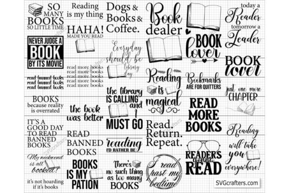 Reading Svg Bundle, Reading Books Svg Graphic Illustrations By SVGcrafters