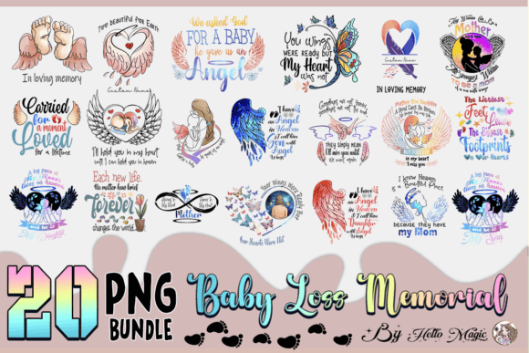 Baby Loss Memorial PNG Bundle Illustration Artisanat Par Hello Magic