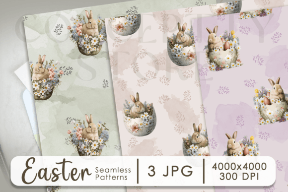 Easter Bunny Seamless Patterns Graphic Patterns By Conceptty