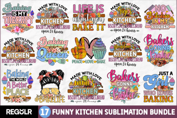 Funny Kitchen Sublimation Bundle Graphic Crafts By Regulrcrative