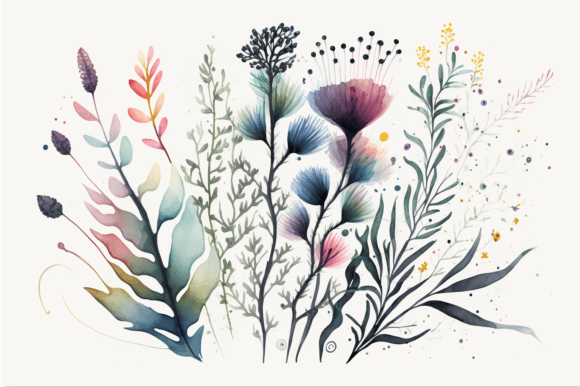 Minimalistic Floral Art Watercolor 4 Illustration Illustrations Imprimables Par 1xMerch