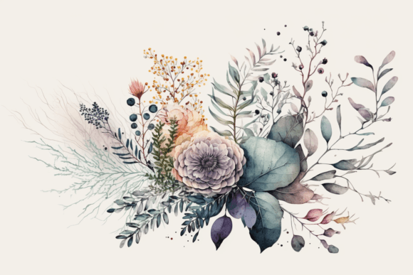 Minimalistic Floral Art Watercolor 5 Illustration Illustrations Imprimables Par 1xMerch