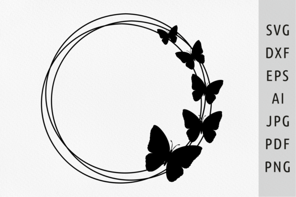 Butterfly Circle Frame Svg Border Svg Graphic Illustrations By Julia's digital designs