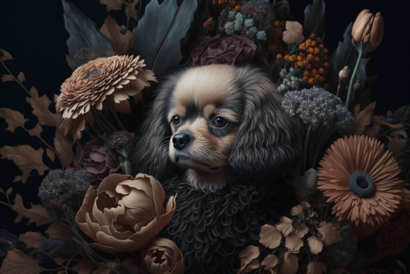 Cute Floral Dog Sublimation 3 Gráfico Ilustraciones Imprimibles Por 1xMerch