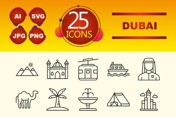 Dubai Graphic Icons By circlontech