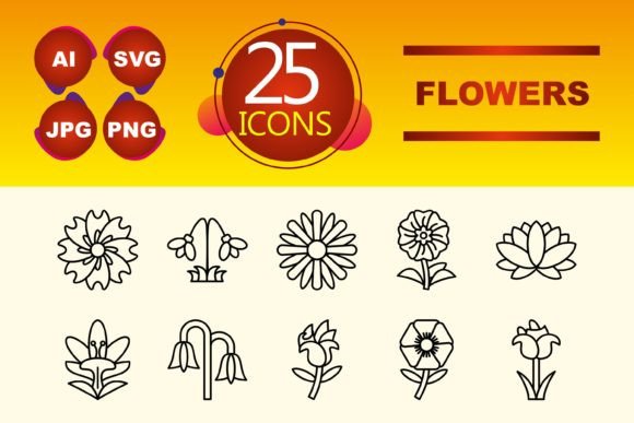 Flowers Graphic Icons By circlontech