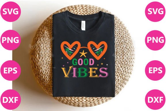 Good Vibes- Summer Retro  Svg Graphic T-shirt Designs By Craft Home