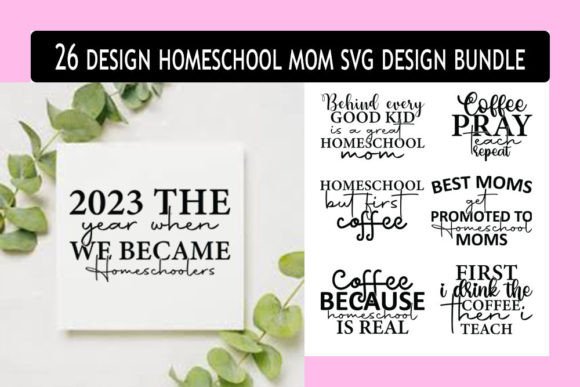 Homeschool Mom SVG Designs Bundle Grafika Rękodzieła Przez Digital Art Gallery