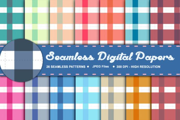 Plaid Seamless Digital Papers Pack Graphic Patterns By Digital Background Patterns