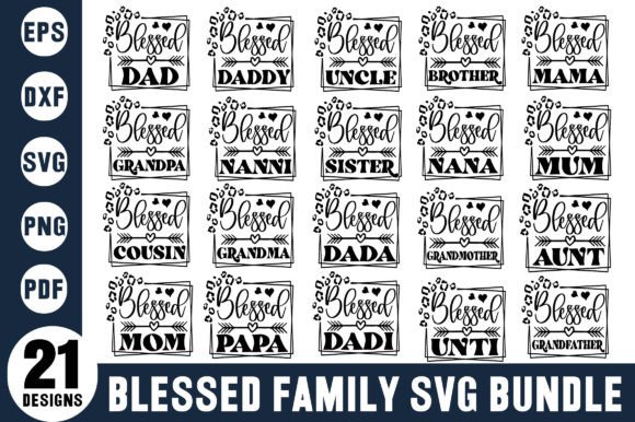 Blessed Family SVG Bundle,Blessed Family Graphic Crafts By Designer302