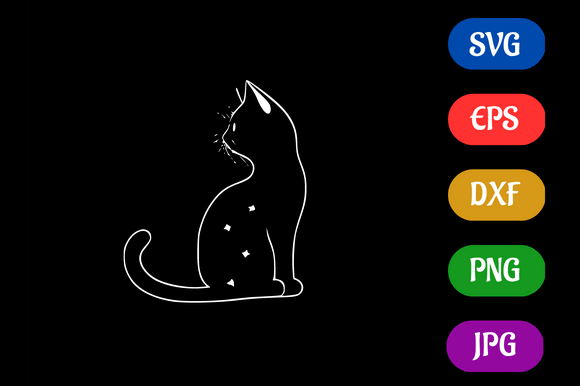 Cat Clipart - Black Icon Vector T-Shirt Afbeelding AI Illustraties Door Creative Oasis
