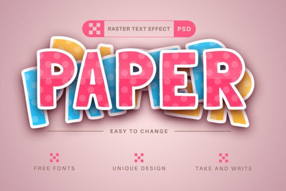 Paper Craft - Editable Text Effect Graphic Add-ons By rwgusev