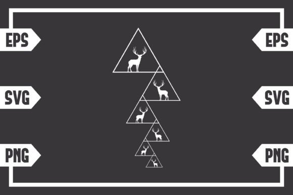 Triangles - Hunting Deer Illustration Artisanat Par Mahak Arts