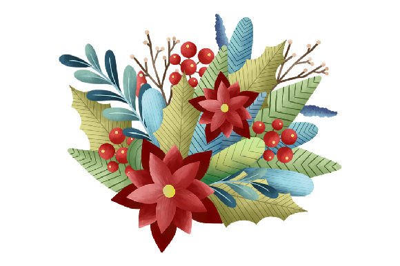 Cute Winter Bouquet, Watercolor Winter Craft Cut File By Creative Fabrica Crafts