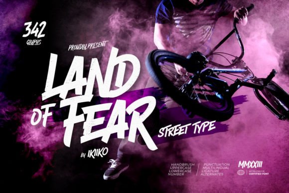Land of Fear Display Font By ikiiko