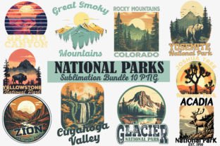 National Parks Sublimation Bundle Graphic Print Templates By Elliot Design 1