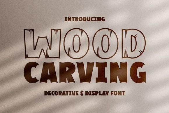 Wood Carving Display Font By Riman (7NTypes)