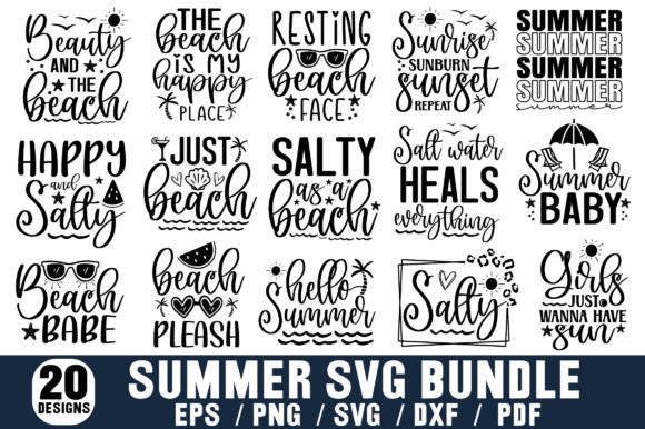 Summer SVG Bundle, Beach SVG, Beach Life Illustration Artisanat Par Designer302
