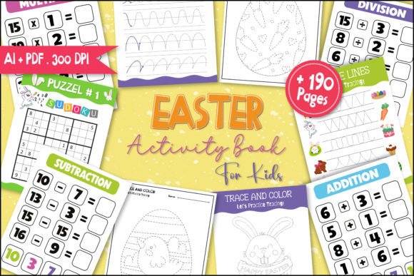 Easter Activity Book for Kids, KDP Gráfico Palabras clave KDP Por MA-DA