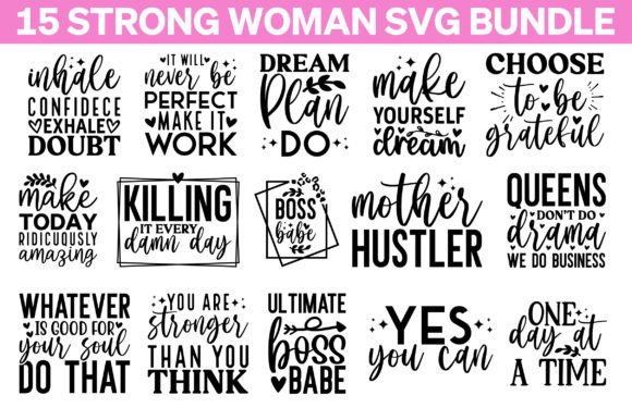 Strong Women SVG Bundle Gráfico Manualidades Por designsquad8593