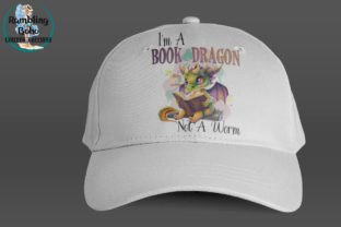 Book Dragon Funny Bookworm Sublimation Afbeelding Afdrukbare Illustraties Door RamblingBoho 3