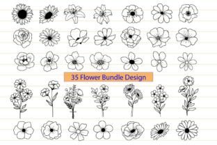 Flowers Svg Bundle, Flower Svg, Floral Grafik Druck-Vorlagen Von Tadashop Design 2
