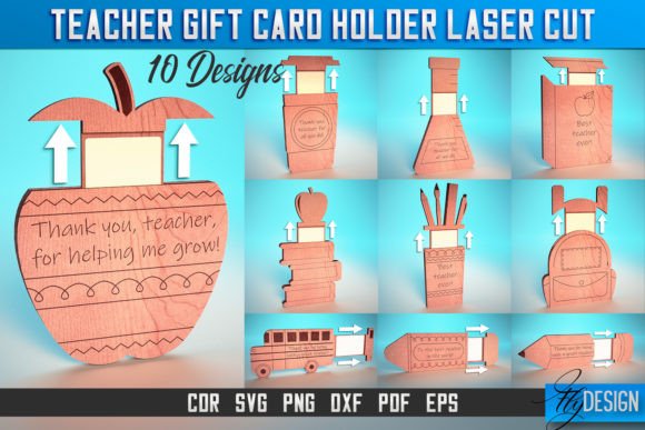 Teacher Gift Card Holder Laser Cut SVG Graphic Crafts By flydesignsvg