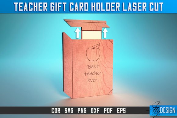 Teacher Gift Card Holder Laser Cut SVG | Gráfico Manualidades Por flydesignsvg
