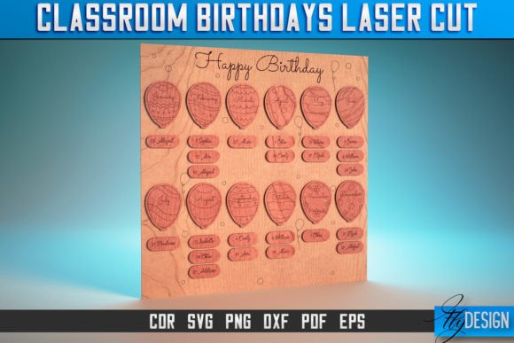 Classroom Birthdays Laser Cut SVG | SVG Graphic Crafts By flydesignsvg
