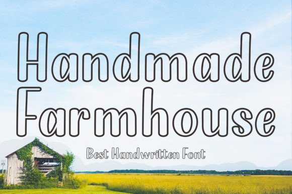 Handmade Farmhouse Outline Script & Handwritten Font By rotterlabstudio