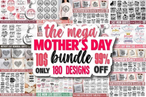 Mega Mother's Day SVG Bundle Gráfico Manualidades Por CraftArt
