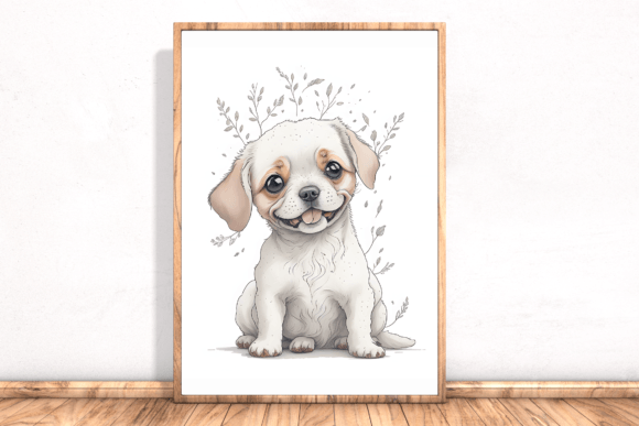 Watercolor Cute Floral Dog Sublimation 3 Gráfico Ilustraciones Imprimibles Por 1xMerch