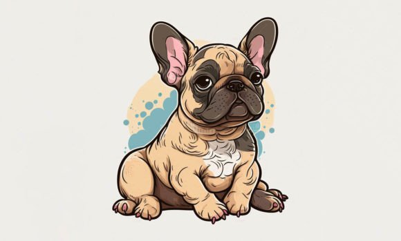 French Bulldog Cute Clipart Graphic AI Generated By Poster Boutique