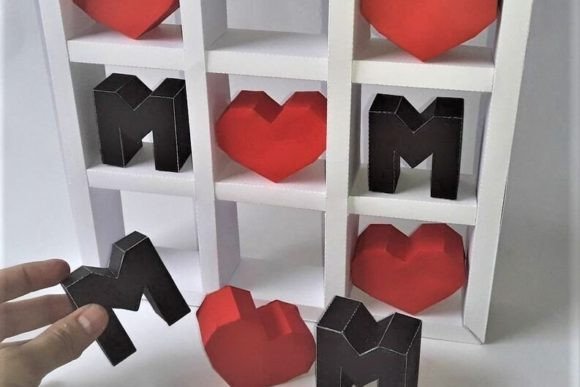 Mother's Day Tic Tac Toe Mother's Day 3D SVG Craft By 3D SVG Crafts