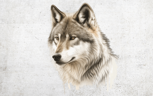 Wolf Watercolor V3 Grafika Ilustracje AI Przez NESMLY