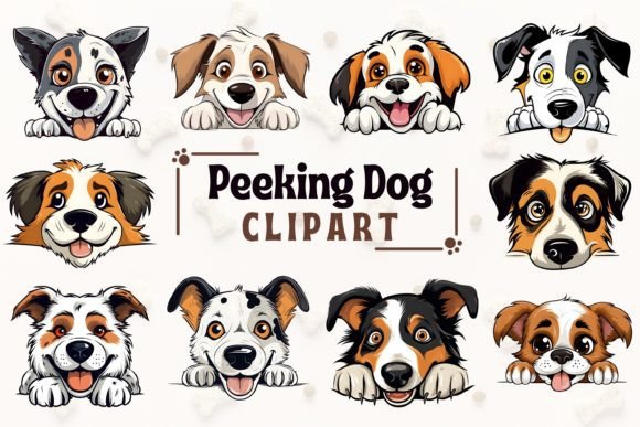Cute Peeking Dog Puppy Clipart Graphic Illustrations By Creation By HB