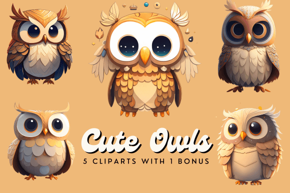 Cute Owls Sublimation Clipart Graphic AI Transparent PNGs By theartcreator