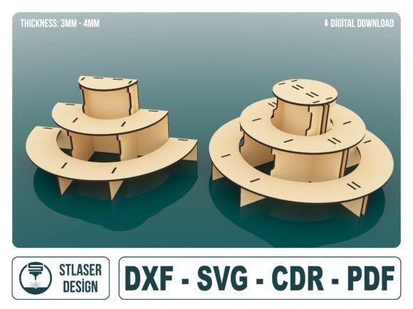 Display Stand Laser Cut Svg Files Graphic 3D SVG By STlaserDersignArt