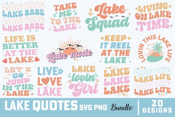 Lake Quotes SVG PNG Bundle Graphic Crafts By DesignHub99