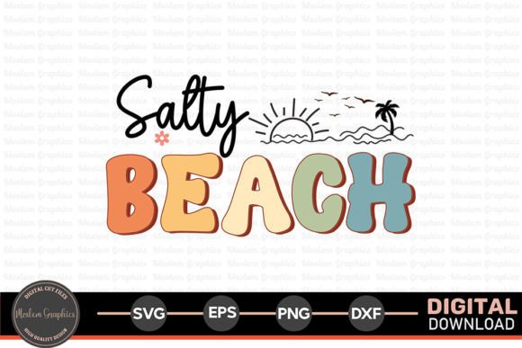 Salty Beach - Retro Summer SVG Illustration Artisanat Par Moslem Graphics